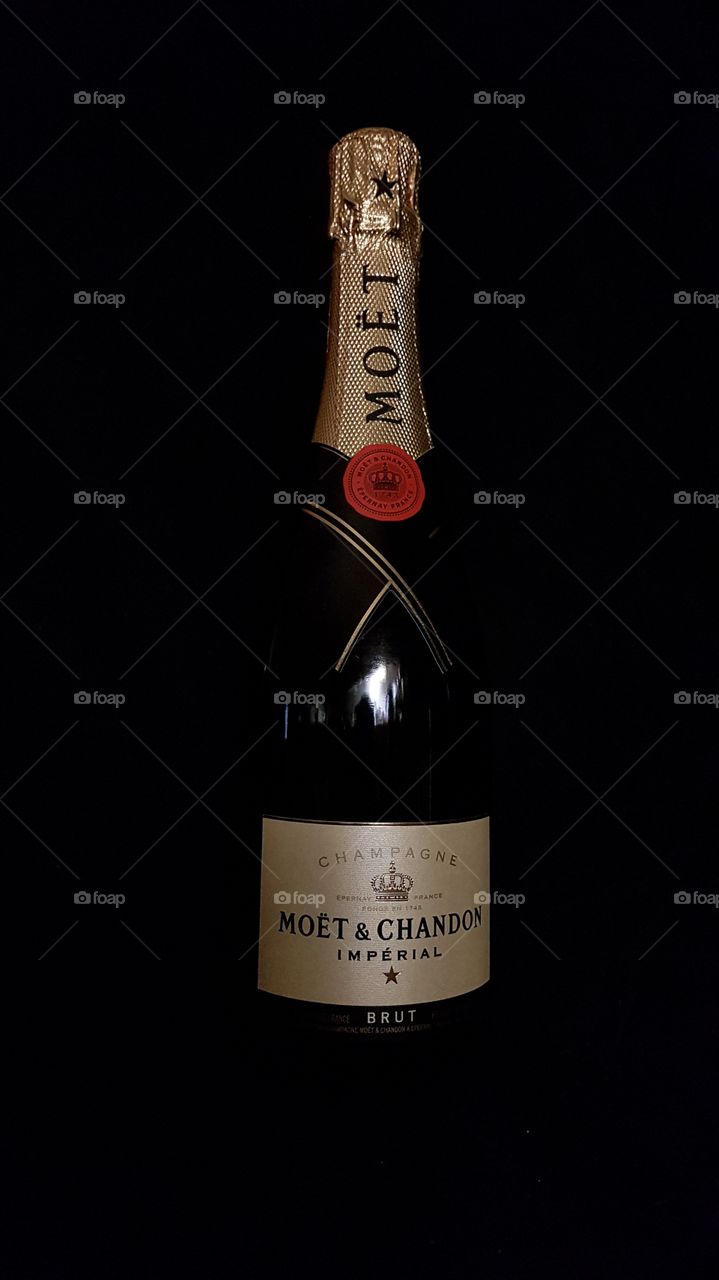 Champagne on dark background 