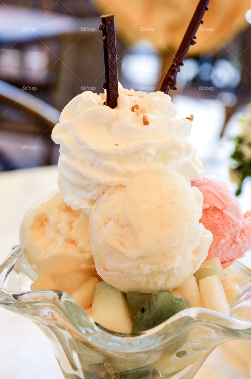 Close-up of delicious ice cream