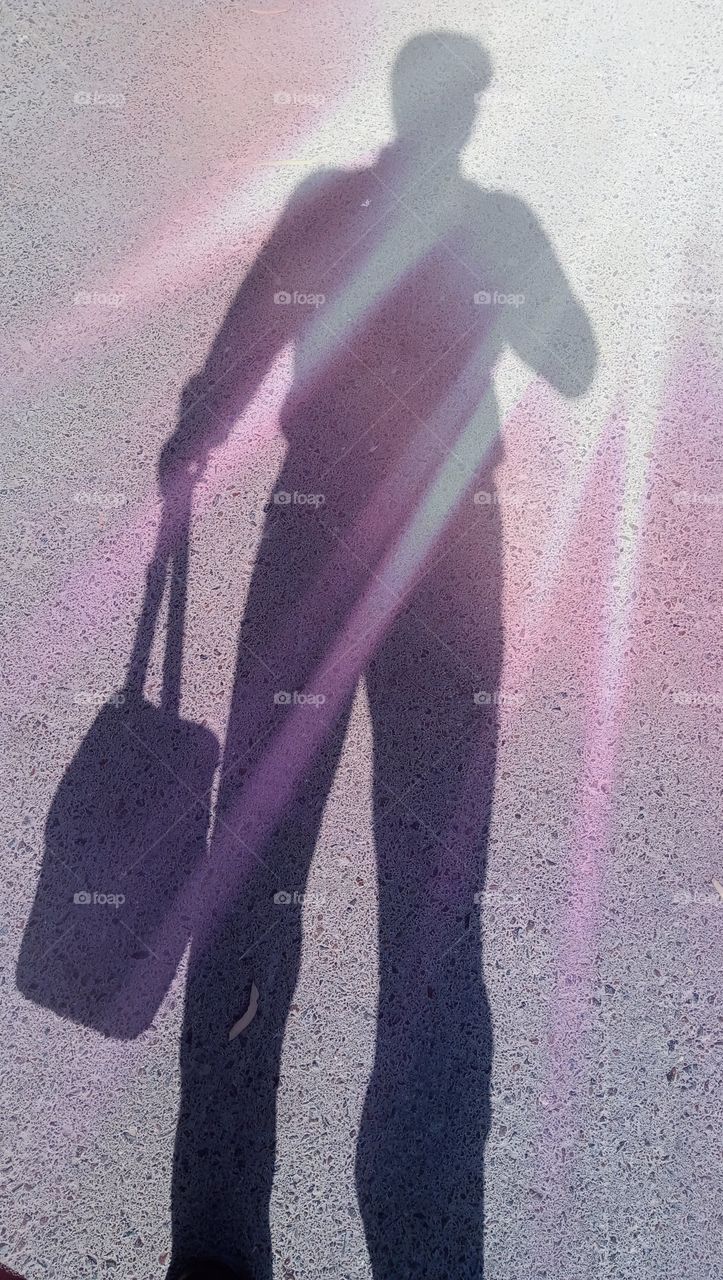 Man shadow with sunshine