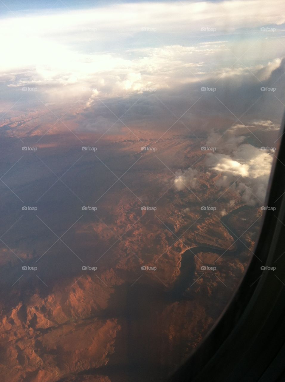 Landscape . Image from a plane window over Las Vegas 