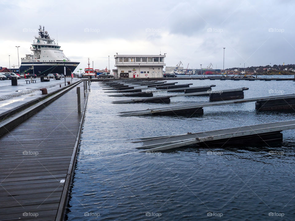 Flooded marina. 
