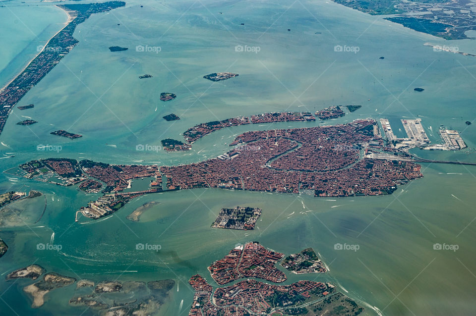 The island of Venice and surrounding