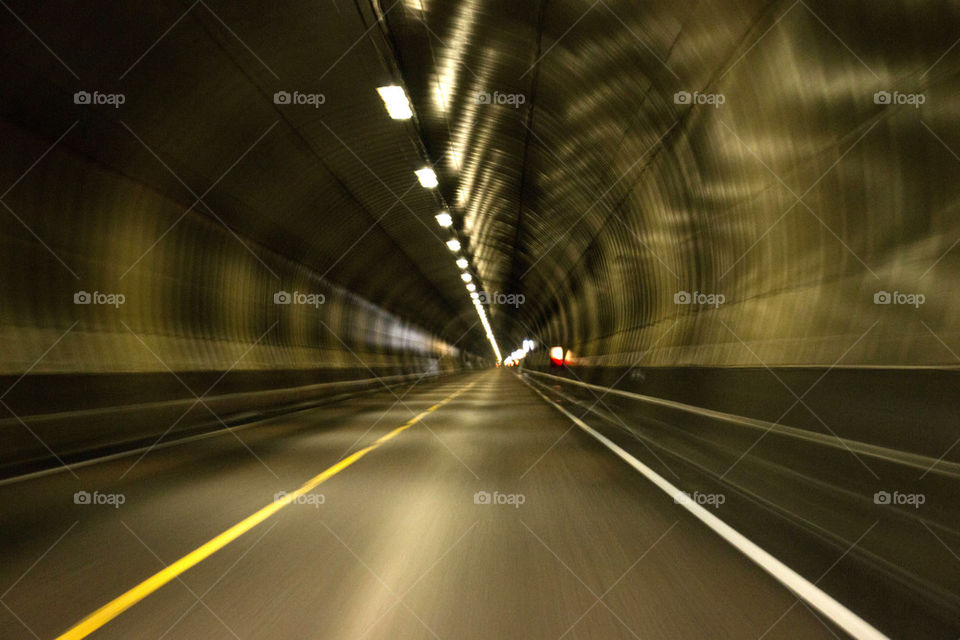 Driving through a tunnel