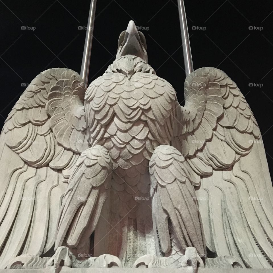 The patriotic symbol. This is a statue of the Bald Eagle. The Brave, Free bird of America. Stand tall America. Stay Brave. 