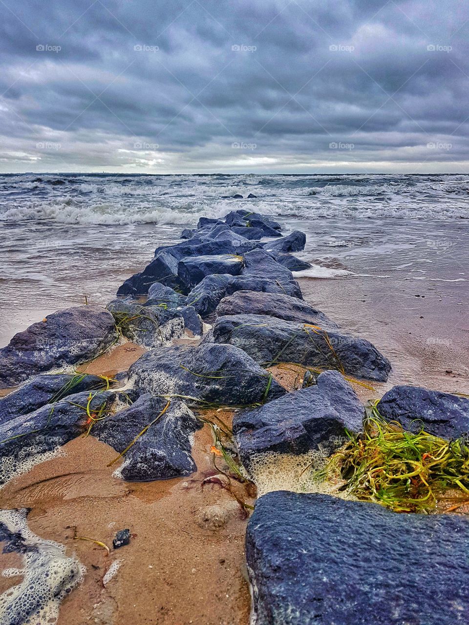 stones lying in the sea
