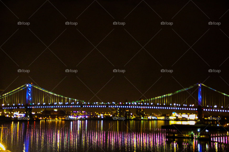 Philadephia Ben Franklin Bridge at Night
