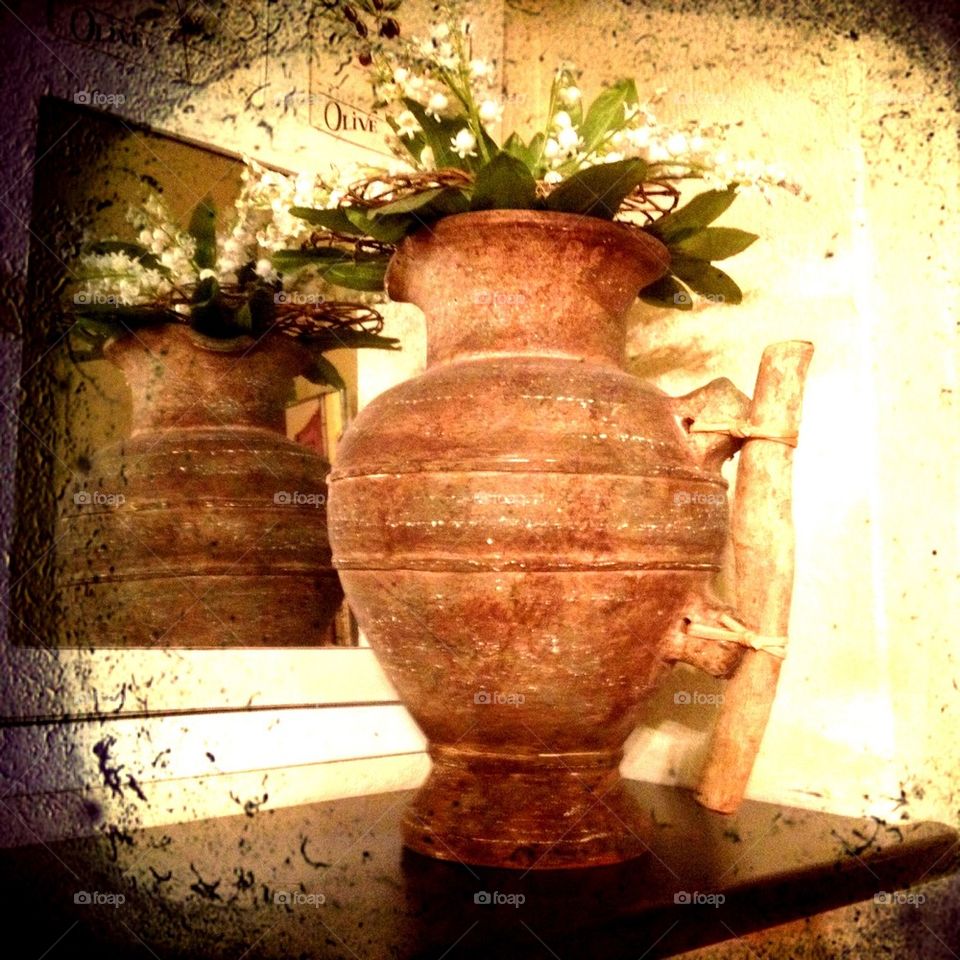 Wooden jar. Decoration 