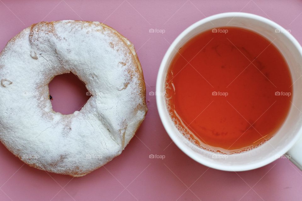 tea with donut