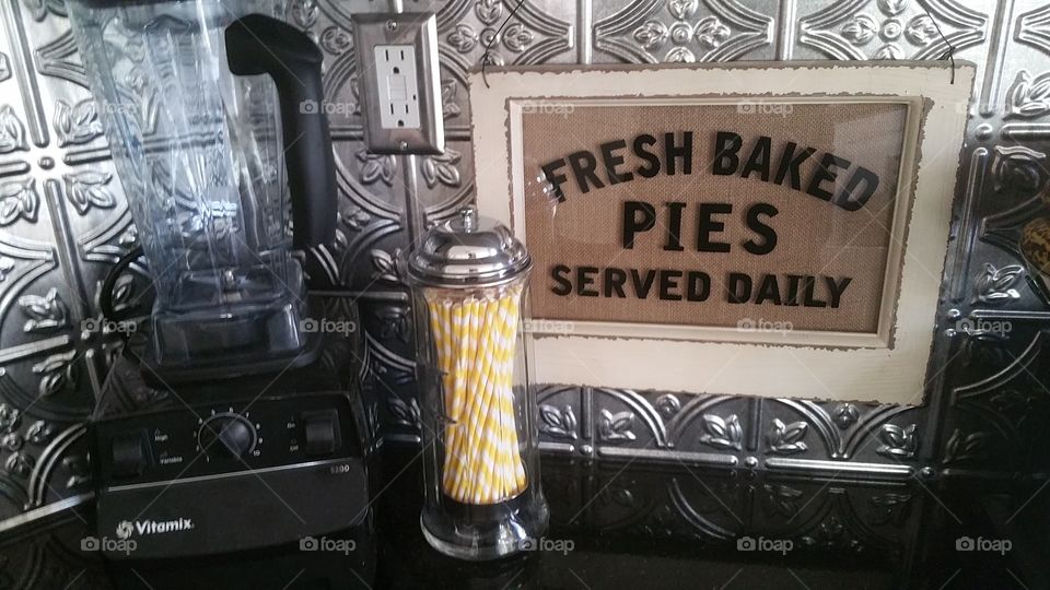 Old Fashioned Kitchen Scene and Sign