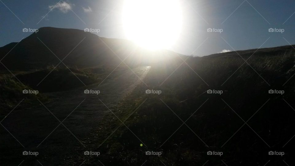 Beautiful Donegal beside the old railway walk at Muckish mountain Burtonport railway walk with autumn sun