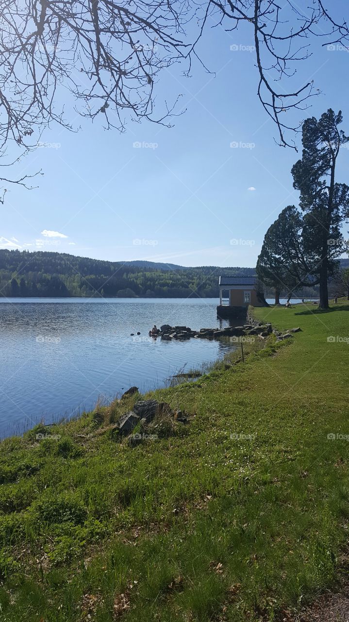 Bogstadvannet lake. Oslo, Norway