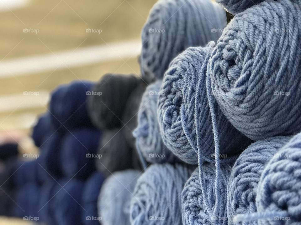 Blue yarn
