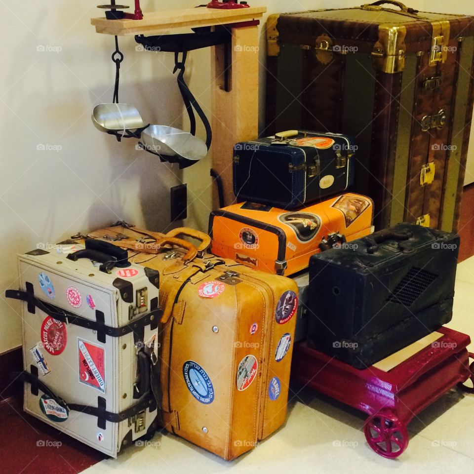 Vintage luggage. Vintage luggage arrangement 