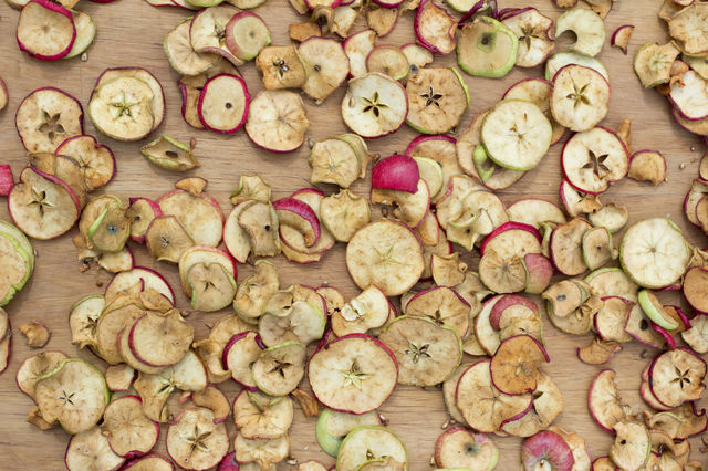 Apples drying in the sun