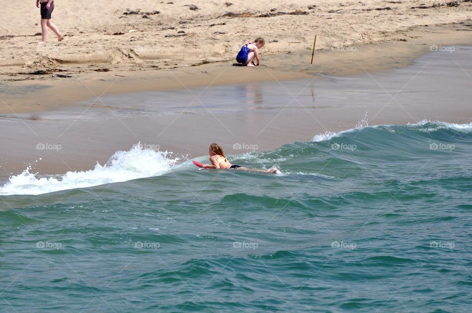 Girl on a boogie board