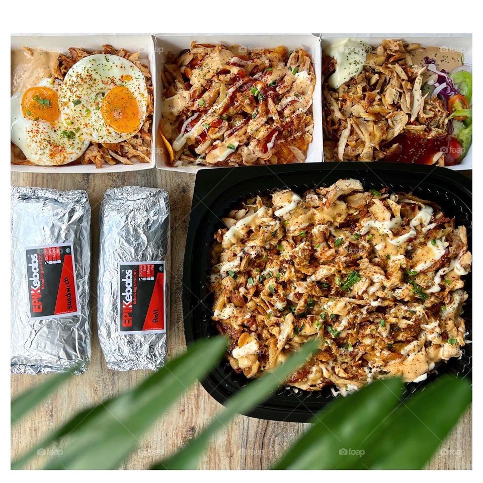 Tasty flavourful Kebab wraps and rolls and noodles 