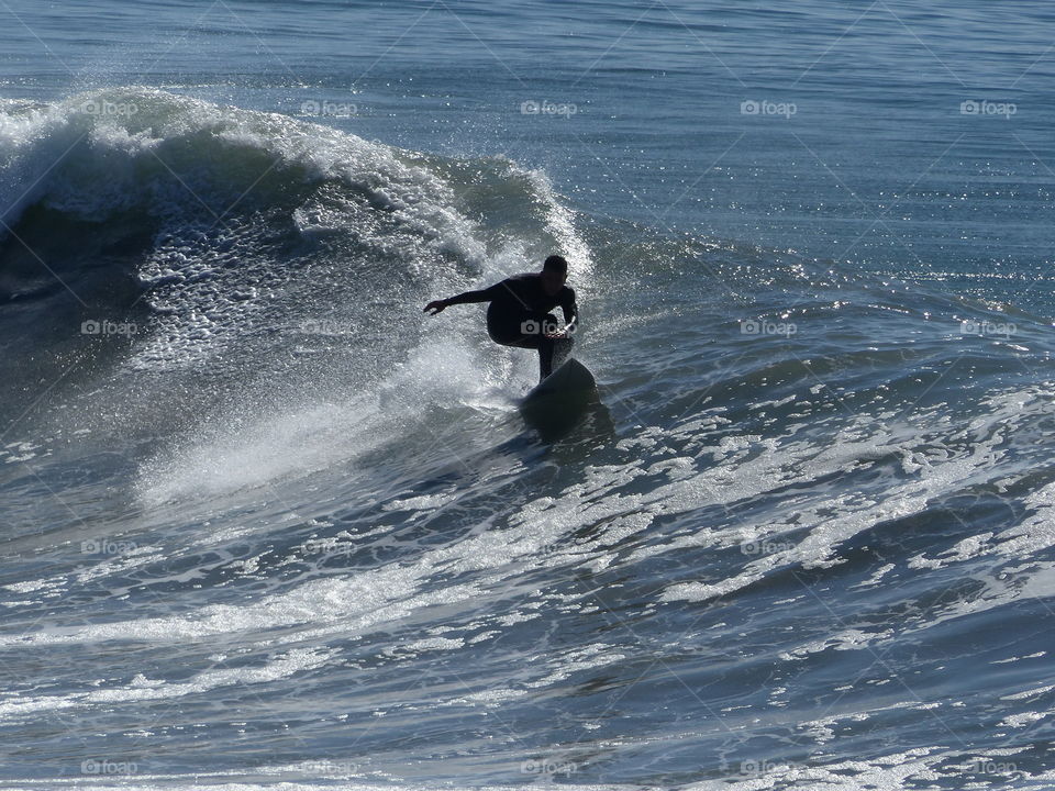 Silhouette of surfer