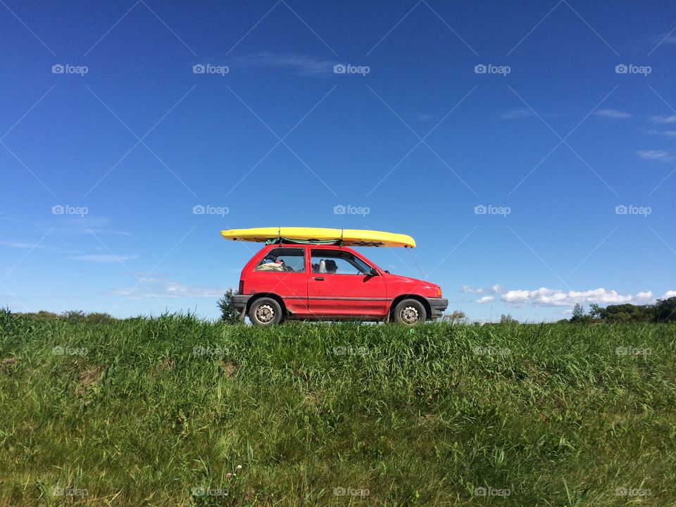 Vehicle, Car, Sky, Grass, Landscape