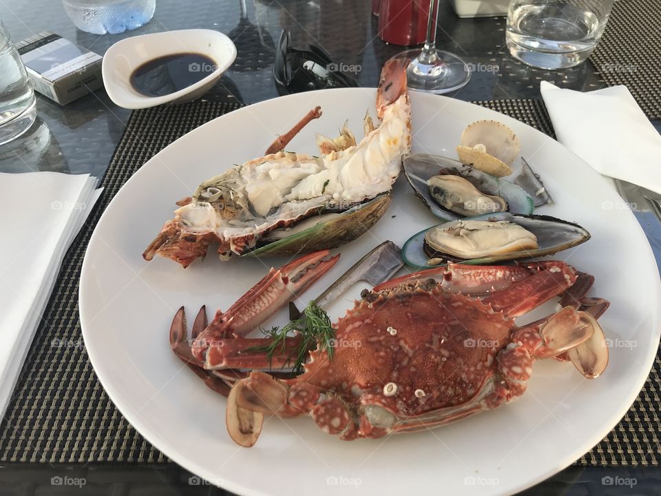A very delicious plate of Seafood 