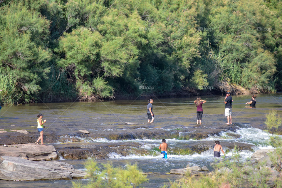 People enjoying the Gila River/salt River in Arizona