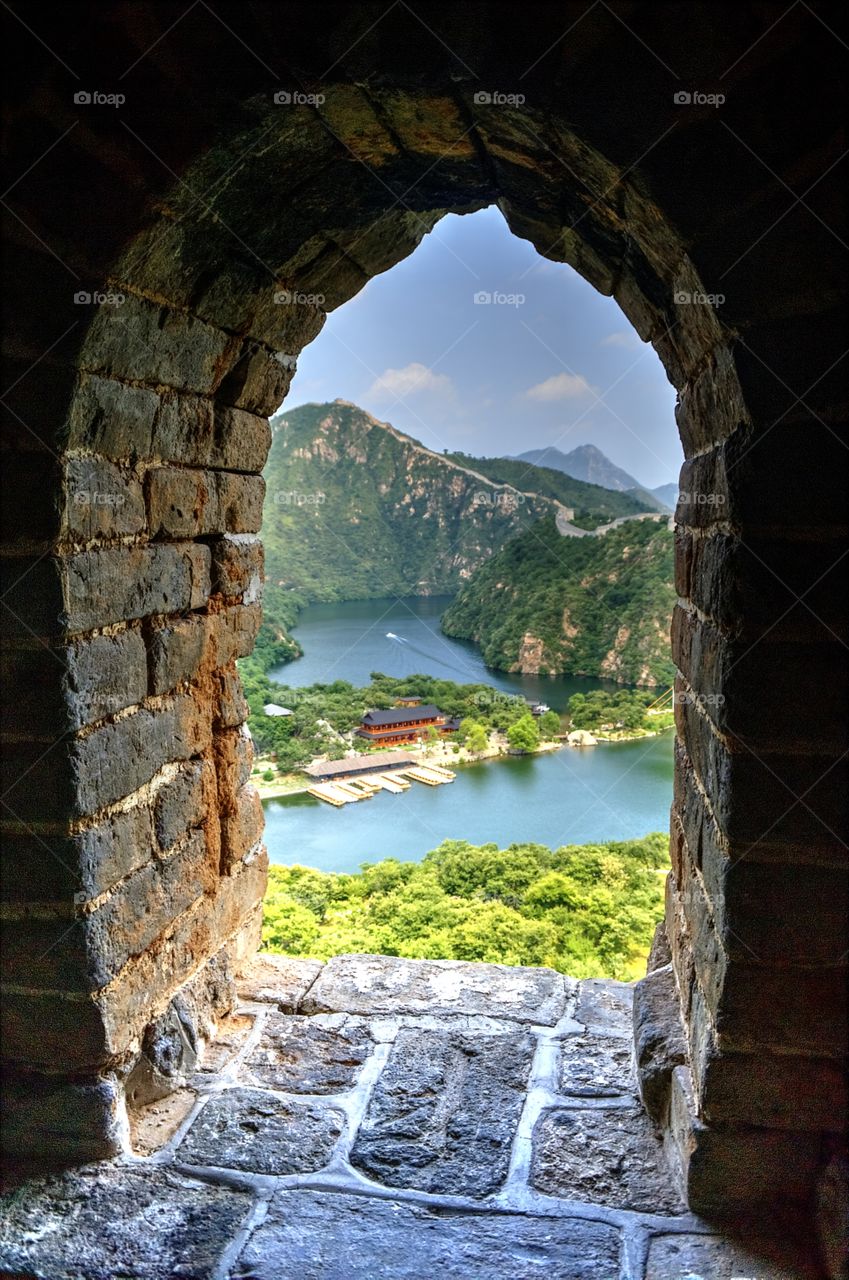 A window to the Great Wall. A breathtaking view of the Great Wall from one of its windows. #windowsaroundtheworld 