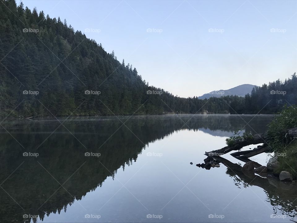 Calm lake in the morning