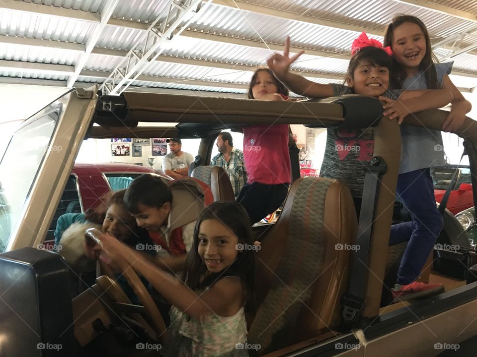 Jeep and kids