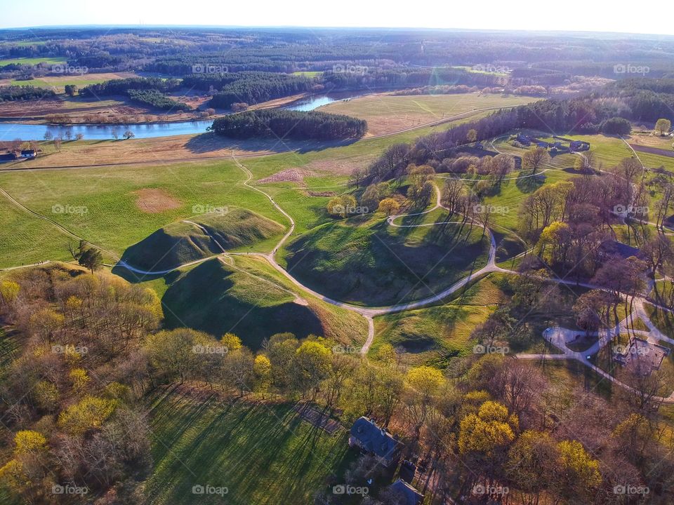 The hillforts in Lithuania. Photo was taken with drone.