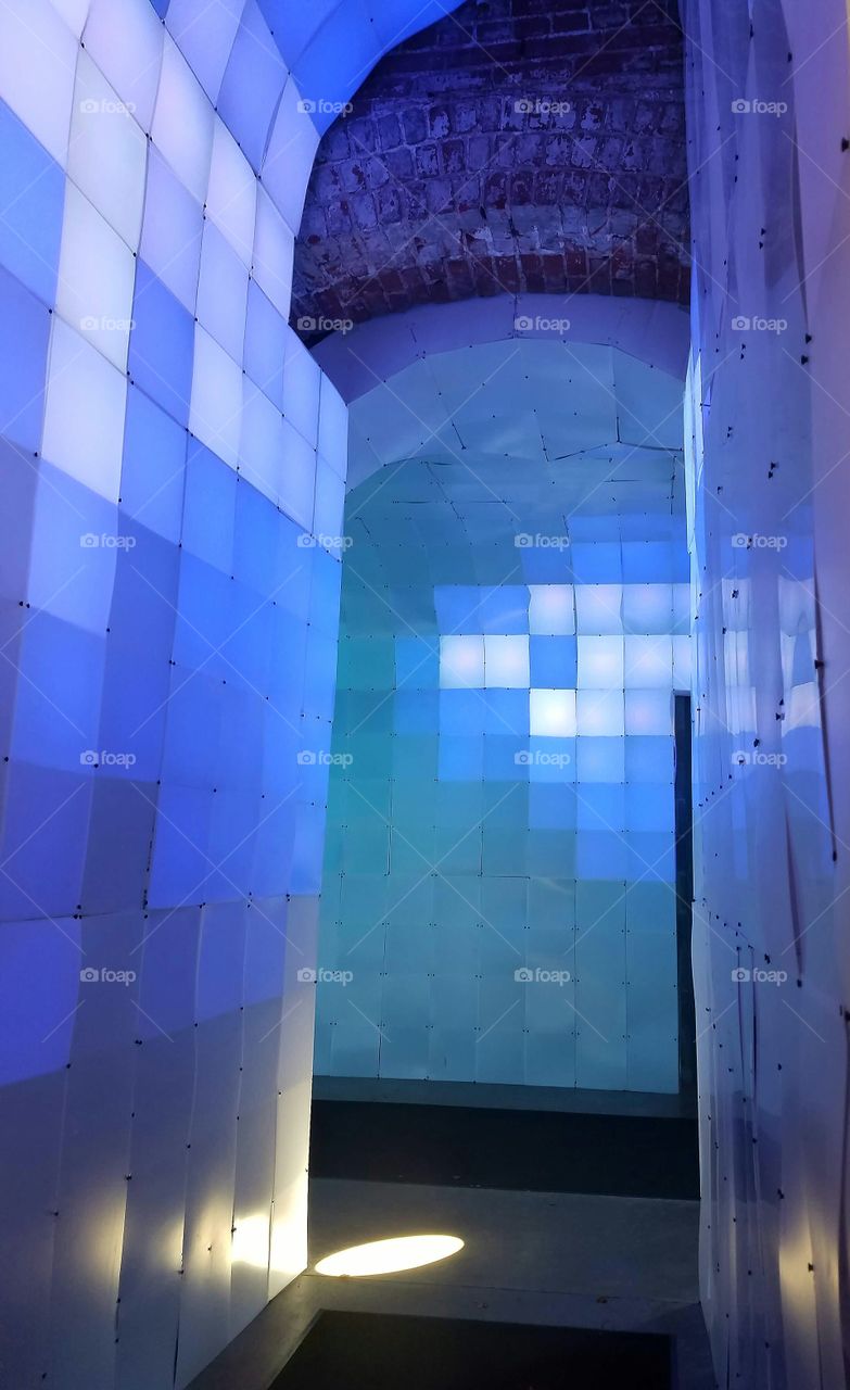 lighted doorway or walkway