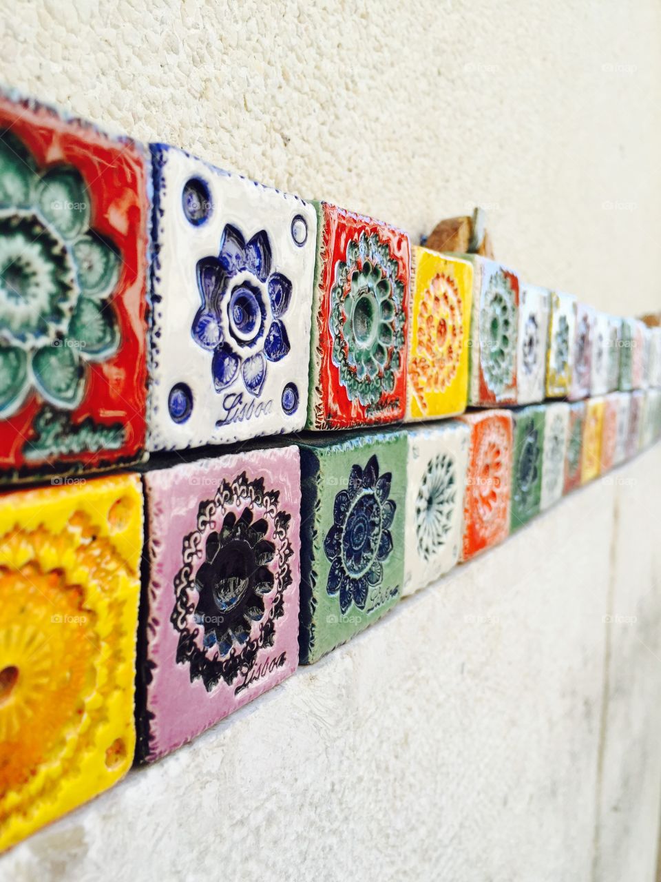 Colourful ceramic tiles 