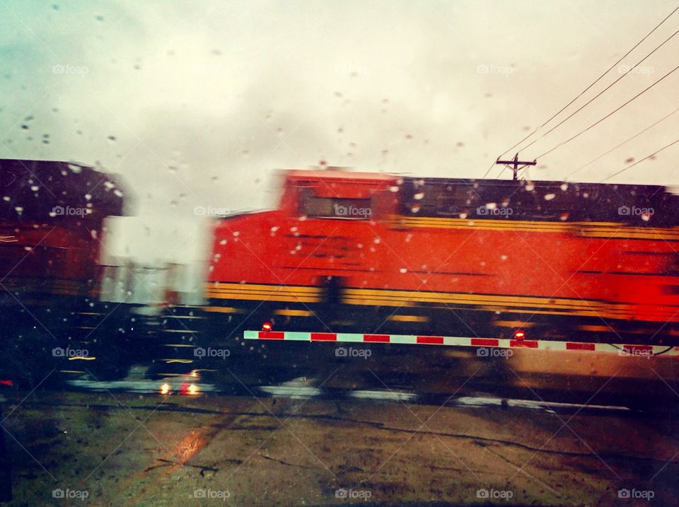 Train and rain