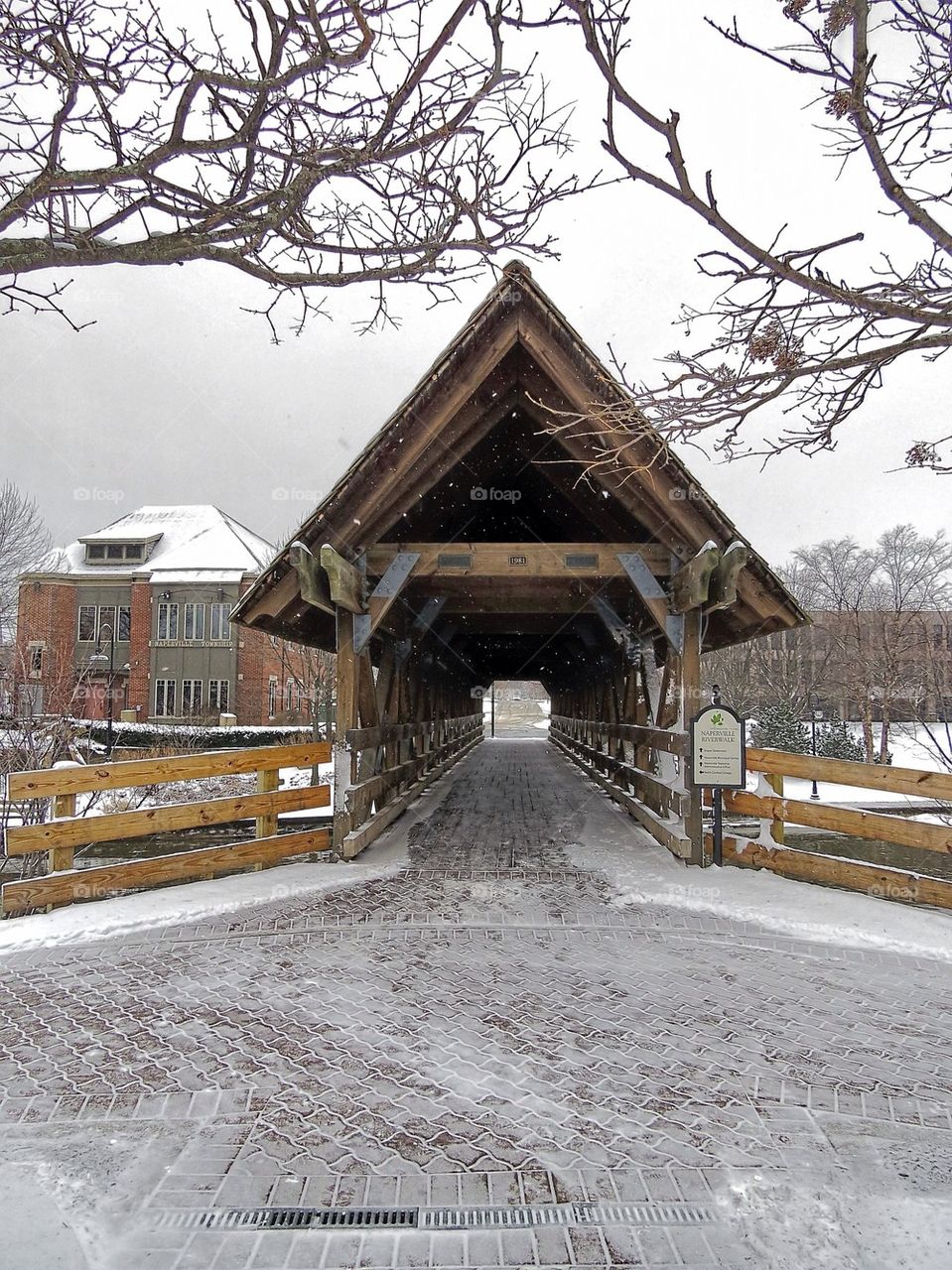 Covered Bridge in Snow