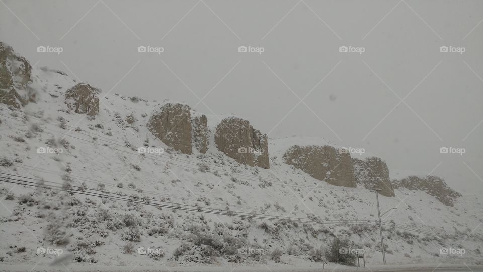 Snowy mountainside