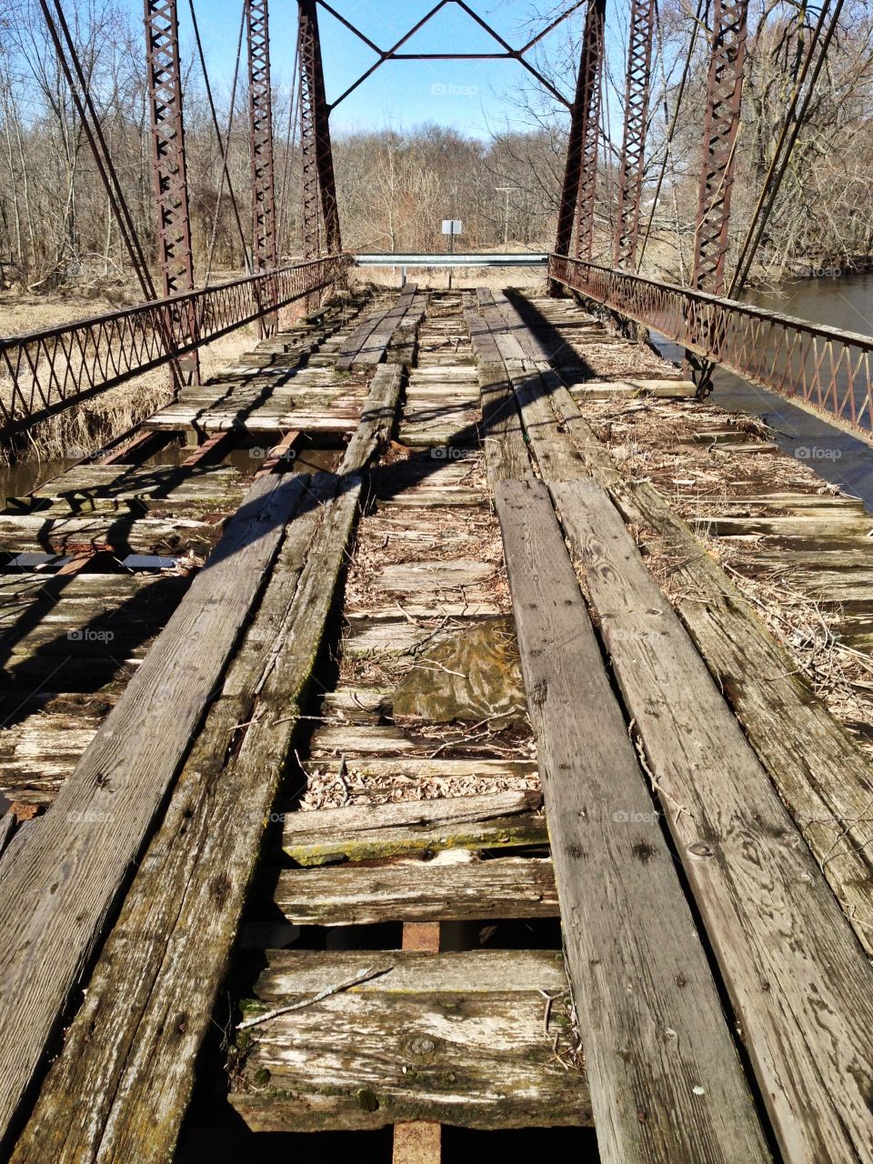 Abandoned bridge in rural Iowa