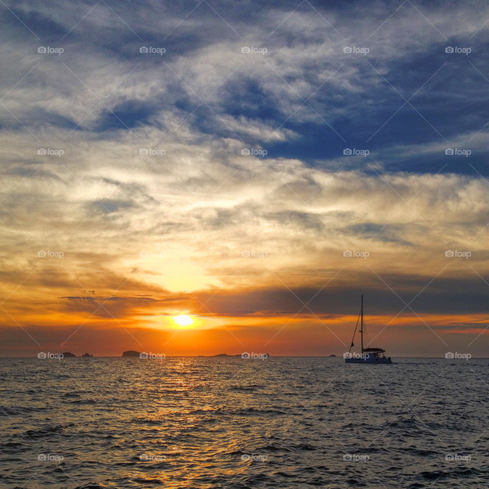 Ibiza. Sunset at Cala Compte, Ibiza