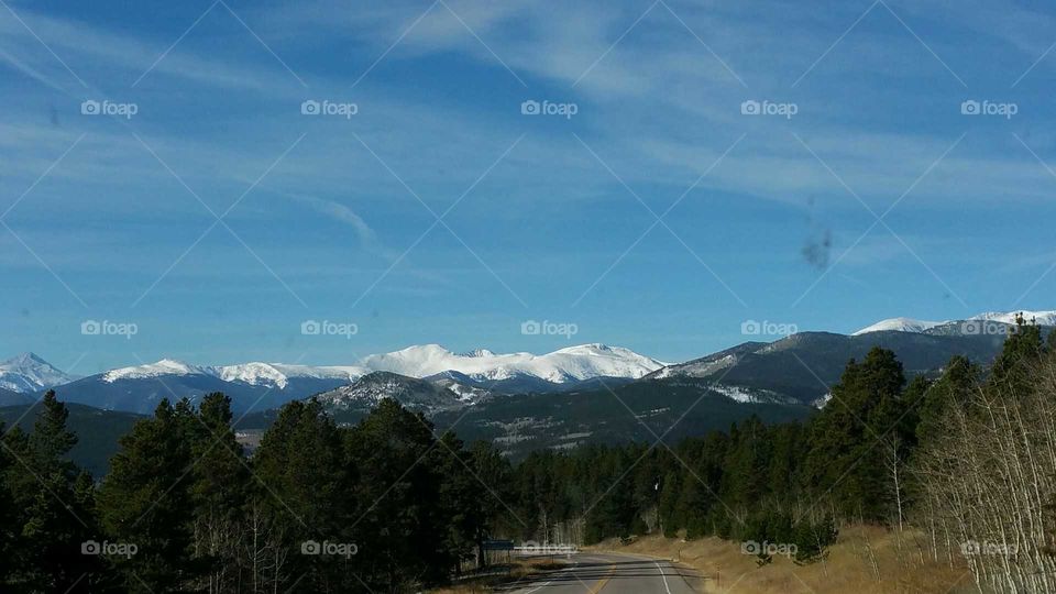 Snow capped mountains