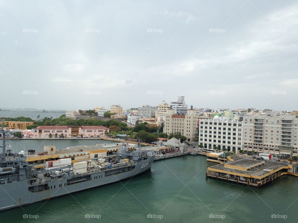 San Juan Puerto Rico Cruise port on an overcast day