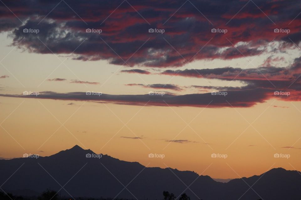 sunset over the desert