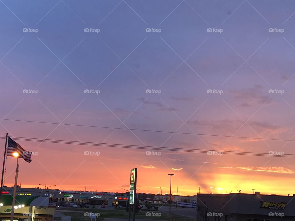 Sunset in the Midwest. US