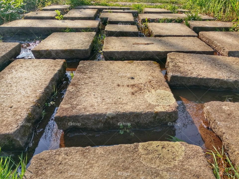 Paving stones in a park