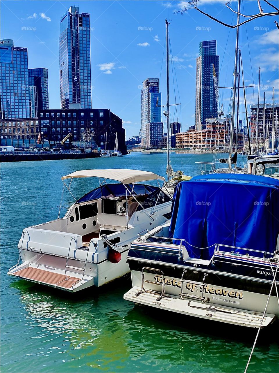A photograph that could be right out of a magazine like “National Geographic” or a vacationing catalogue however it comes from right around here at home at “Newtown Creek” by the “Pulaski Bridge” in LIC, Queens. 2023. Hypnotic Productions