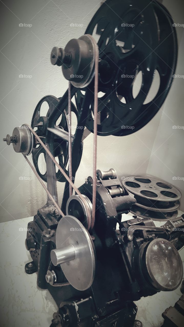 a vintage film projector.  Photo taken at the Niles Film Museum.