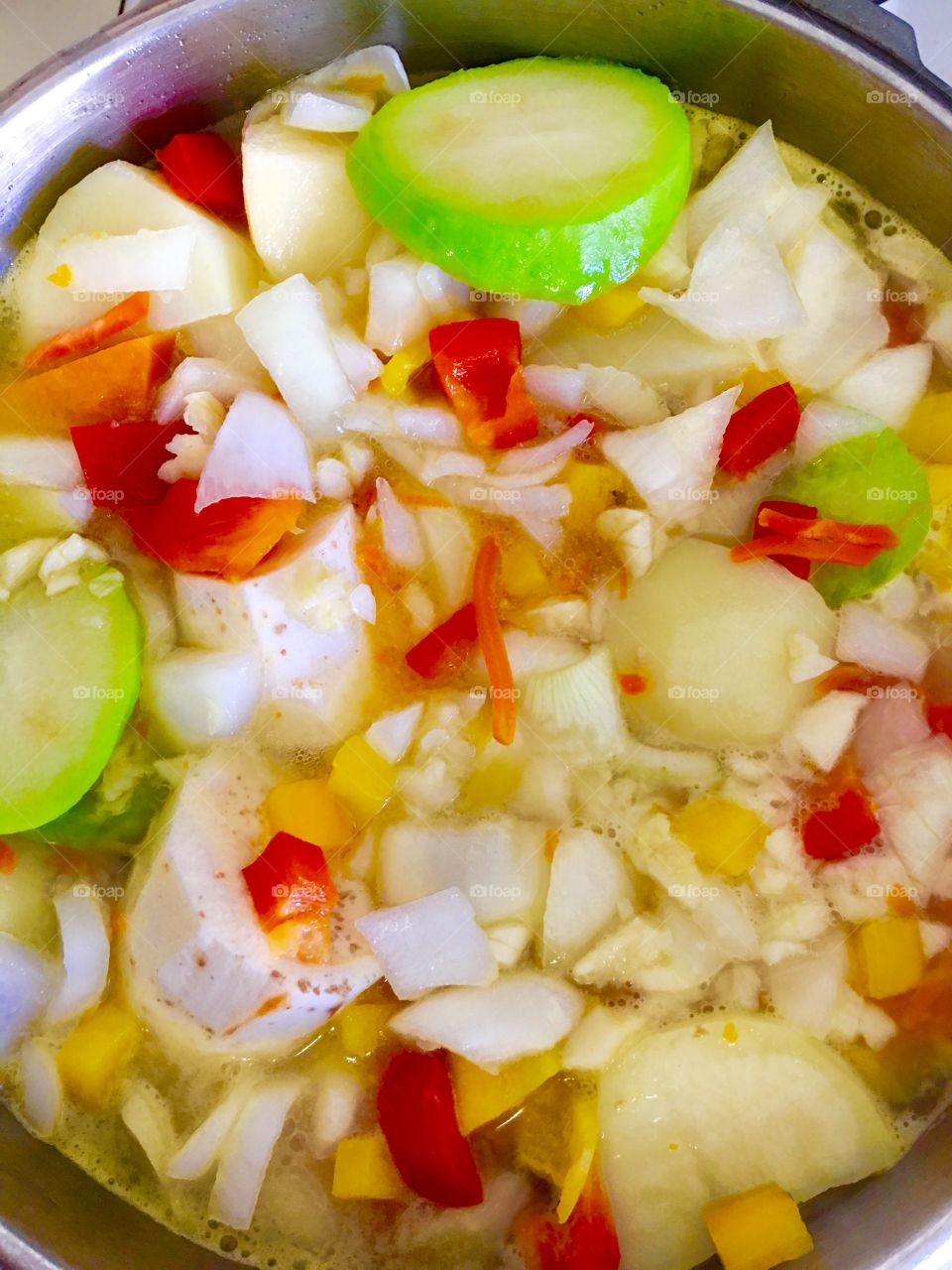 Helping mom get of a horrible cold. Best remedy is chicken soup, it always works.