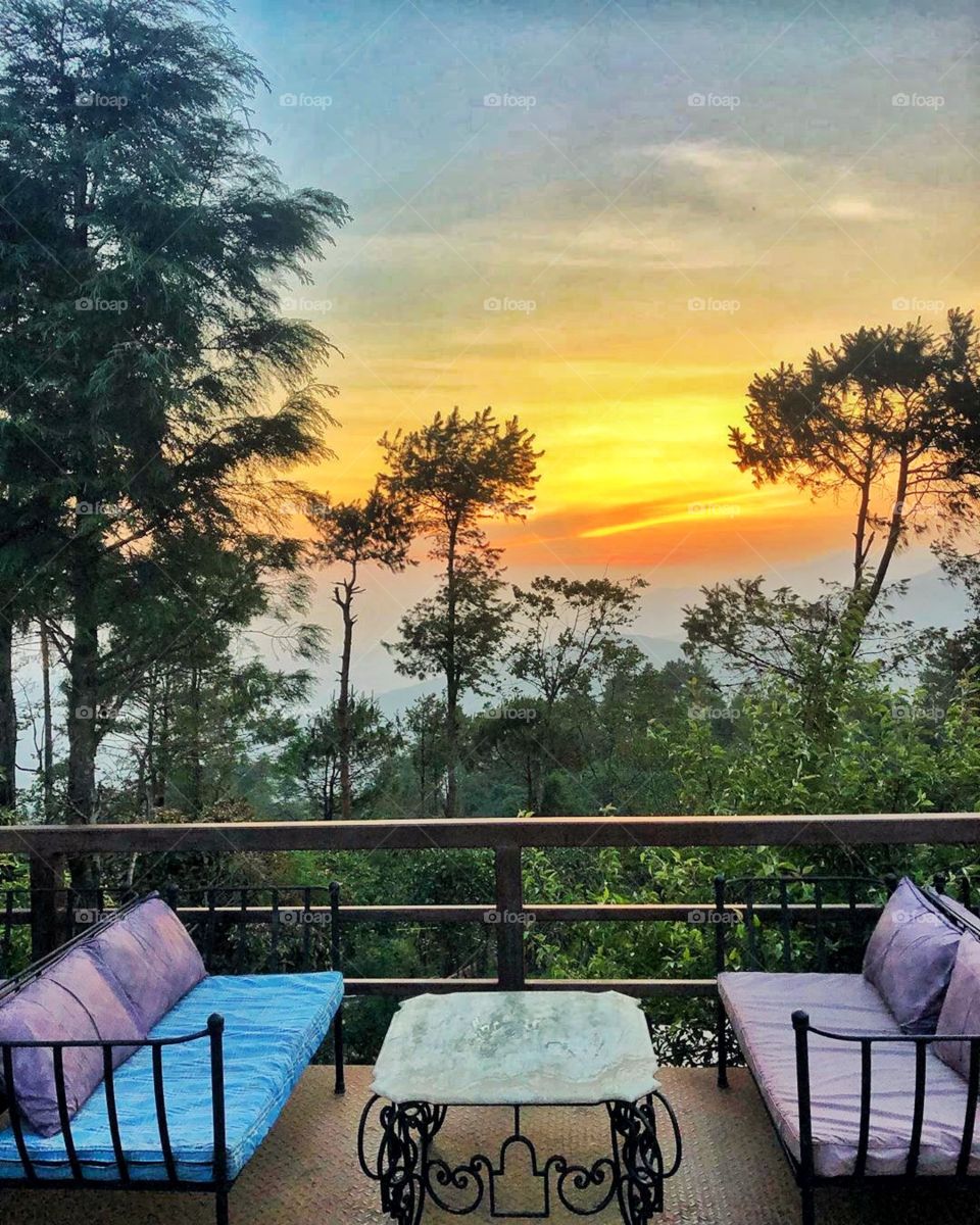 Time for some tea with a view at the Nagarkot Resort. Feels good to unwind at the end of a long day amid the fresh, crisp air!