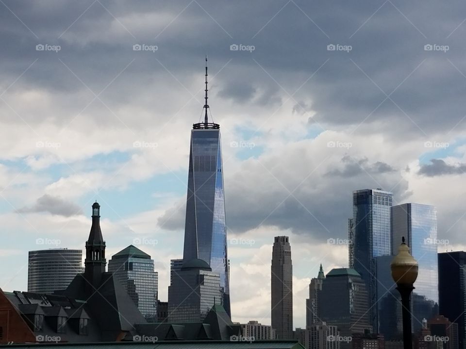 City view from Liberty State park