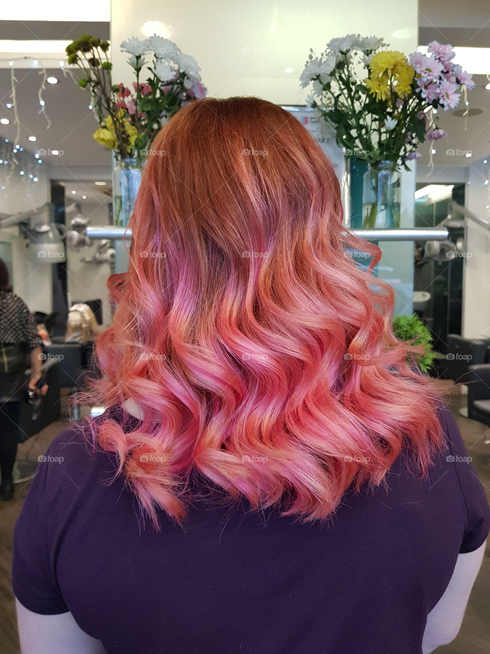pink long curly hair balayaged fashion techniques trendy different unusual