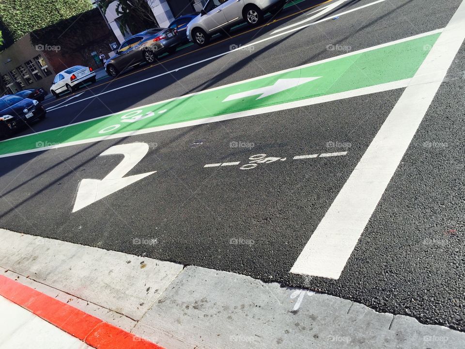 Bicycle path in Santa Monica.