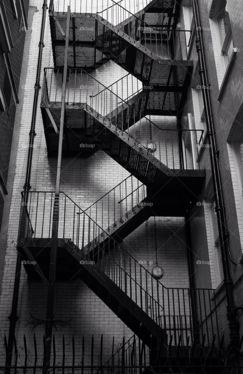 building architecture fire escape geometry by Petalskull