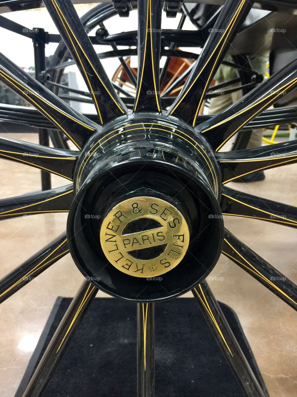 Wheel of a vintage French made Carriage 