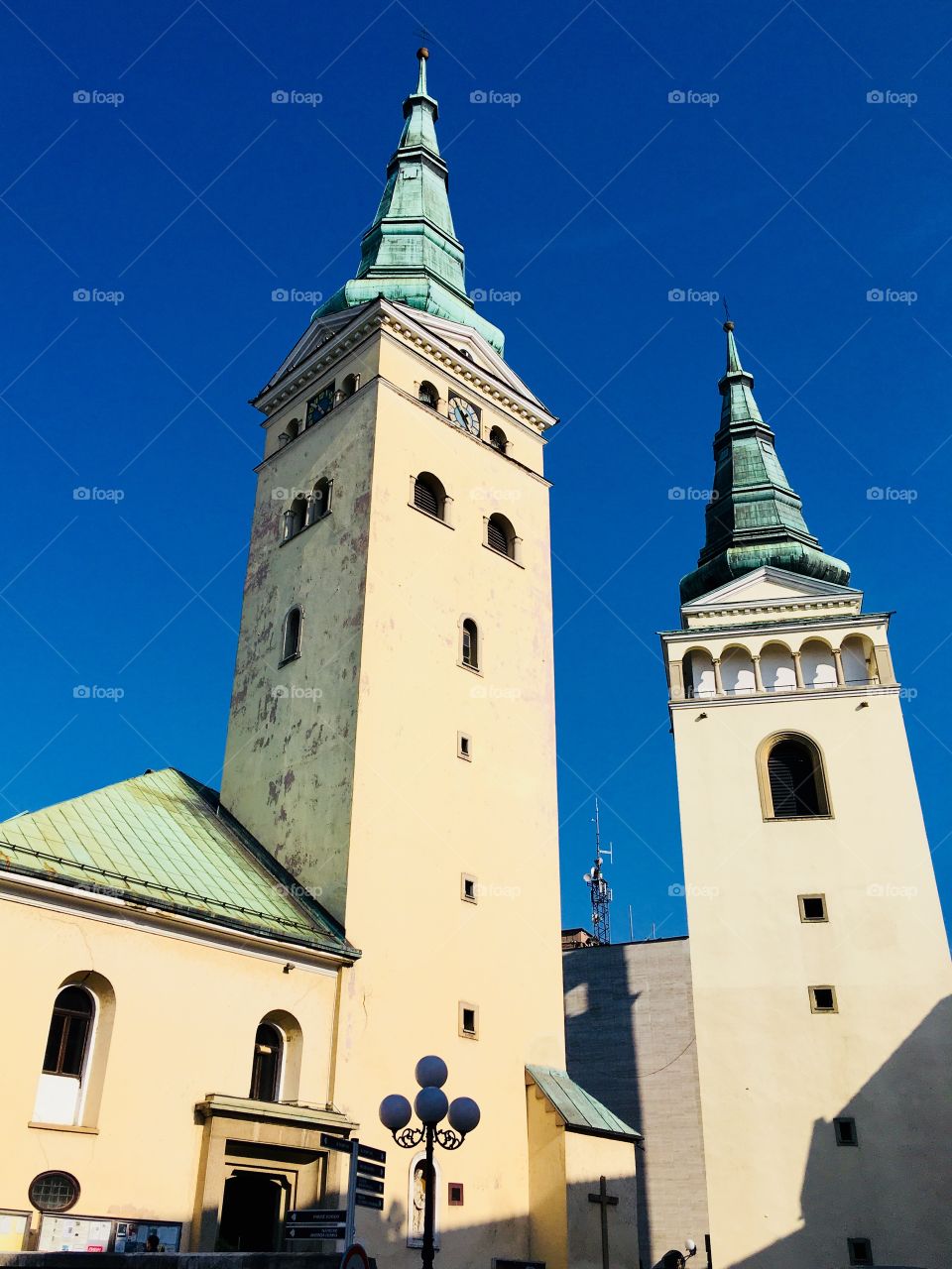 Cathedral of the Most Holy Trinity in Zilina in Slovakia. Dominance od the city.